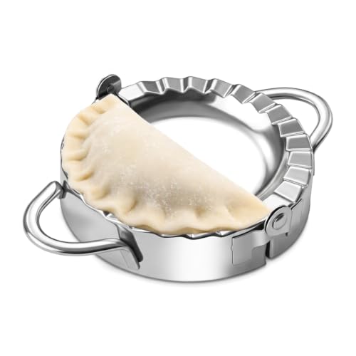 Empanada Maker Press with Dough Cutter, Stainless Steel Dumpling Maker