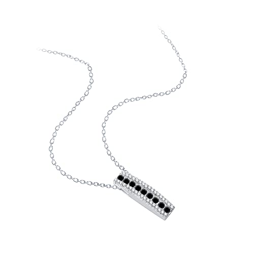 Katarina Black And White Diamond Fashion Pendant Necklace 10K White Gold (1/2 Cttw) #TOP1