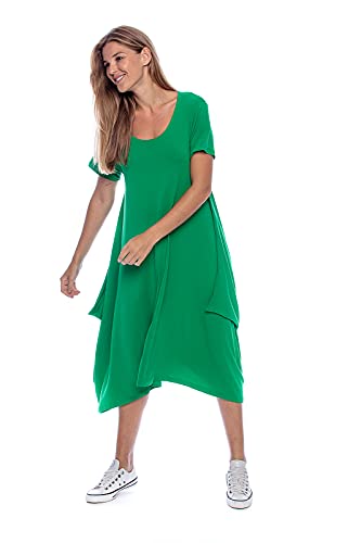 Vestido Saruel Malha com Manga Curta Verde Light