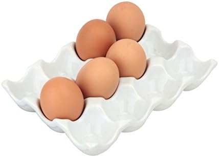 Apollo 7411 Vinci Porcelain Egg Holder, White, 19x3x14