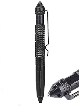Tactical Pen Self Defense Pen Emergency Glass Breaker,Survival Gear, Personal Defence Device Professional Defender Writing Multifunctional Survial ToolBlack