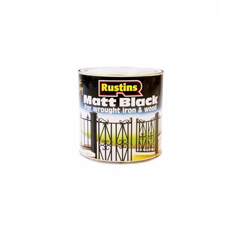 Rustins Quick Drying Matt Black Paint 250ml -Easy DIY Applic...