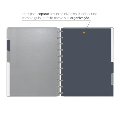 Divisórias Iscool P/Caderno De Disco G Spot Colors Prata e Grafite