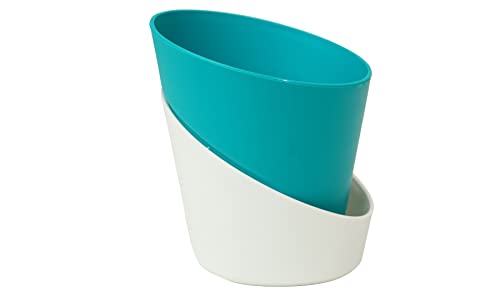 Image of Harshdeep Self Watering Planter - Atlantis - Indoor Outdoor Home Livingroom Patio Tabletop Decoration Plastic Planter 4 Inch Set of 5 (Teal)