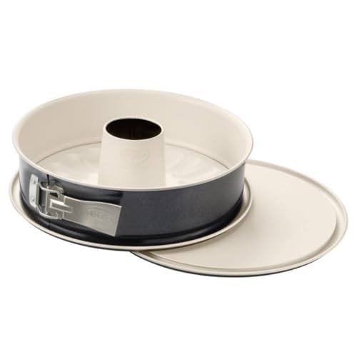 Dr. Oetker 4853 Moule à manqué avec charnière, Moule à gâteau, Moule rond, Moule savarin, moule rond, Acier inoxydable, Céramique, Crème, Gris...