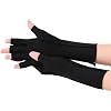 NURCOM Compression Arthritis Gloves, Rheumatoid Pain Relief Compression Gloves for Women & Men, Premium Fingerless Circulation Gloves for Arthritis & Joint Pain, Swelling, Tendonitis, 1 Pair Black M