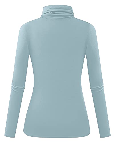 Image of Herou Womens Long Sleeve Turtleneck Slim Fitted Lightweight Casual Active Layer Tops Shirts