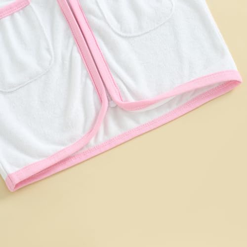 Image of Girls Boys Terry Cloth Swim Cover Up Zip Up Hooded Bathing Suit Coverup Wraps Kids Pool Beach Robe Cover-Up Kimono
