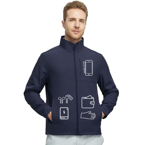 Rouen Mens Golf Raincoat Jacket Zipper Pockets Lightweight Softshell Hooded Water-resistant Spring Fall Outdoor Windbreaker2