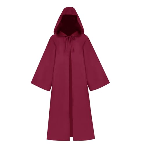 Bichingda Disfarce para adultos, roupão com capuz, fantasia de vampiro, túnica com capuz, uniforme para cosplay, Halloween, Natal, festa, rosa, XXL