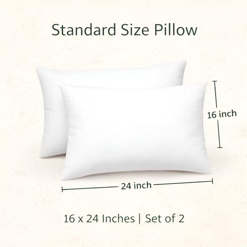 Image of DALUCI Microfiber Sleeping Pillows Set of 4 - Soft Adjustable Bed Pillow 16 x 24 Inches (41 x 61 cm) Standard Size for Back, Side & Stomach Sleepers | Breathable & Washable White Pillows
