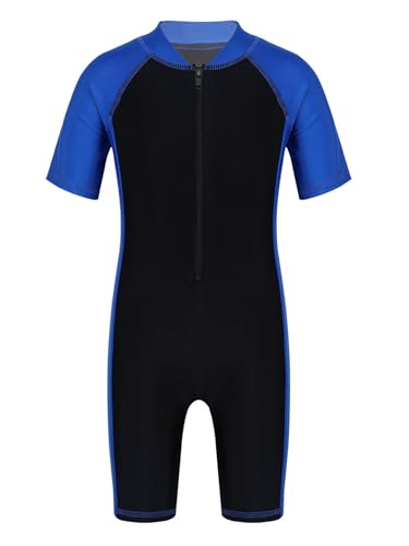 Image of Alvivi Kids Baby Boy Girls Short Sleeve Shorty Swimming Suit UV Sun Protective Zipper One Piece Swimsuit