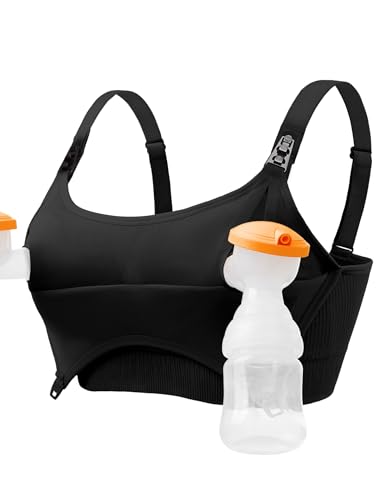 Pumping Bra Hands Free Seamless Comfort PatentedClasps Nursing and Pumping Bra in One Breast Pump Bra All Day Wear