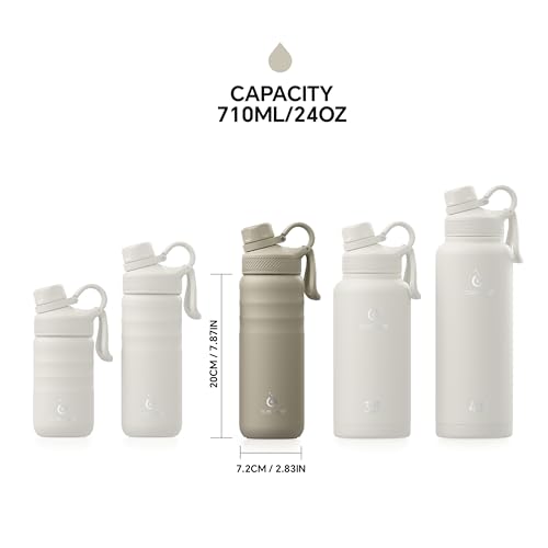 Image of IDEUS Vacuum Insulated Water Bottle, Stainless Steel Double Wall Flask Metal Sports Canteen with Leak-Proof Screw Cap (Celadon, 24oz (710ml))