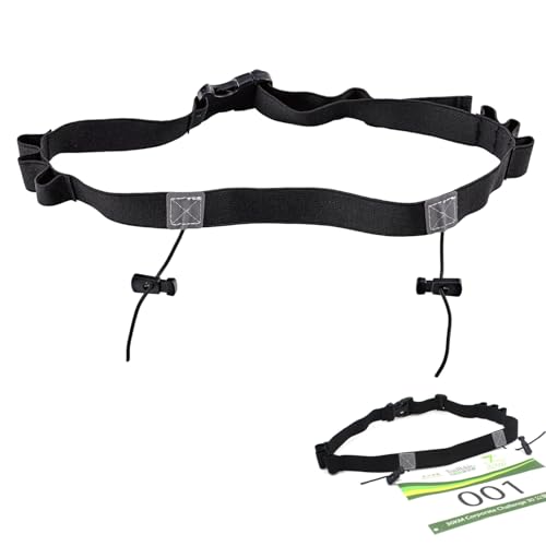 2 Pieza Race Cinturón para Número de Dorsal, Cinturón Portadorsal Running, Cinturon para Número de Competición, Cinturón de Correr Unisex para Running Triatlon Maratones Unisex