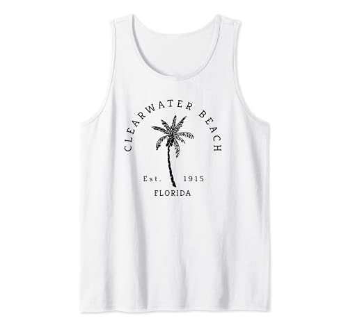Retro Cool Clearwater Beach Original Florida Beach Palm Tree Tank Top