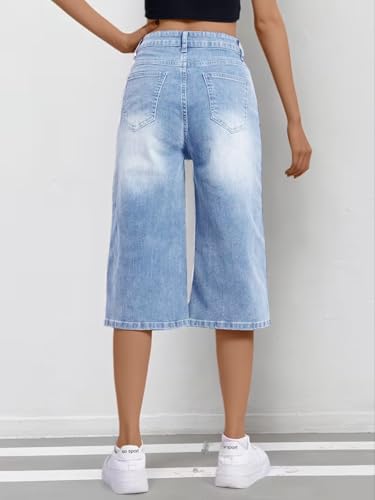 Image of Nifty Women's Denim Stretchable Baggy Fit Capris