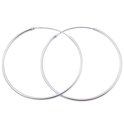 ARITZI - Pendientes de aro criollo en Plata de Ley 925 con grosor 1,2 mm - 40 mm Cover