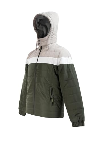 Image of Men's Thermal Jacket Triple Layer Insulated Winter Coat | Water Repellent Windproof Jacket with Detachable Hood | Warm Fleece Lined Travel Outdoor Jacket for Men