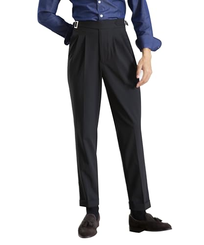 Men's Classic Gurkha Naples Italian Spring/Summer Thin Collection Old Money Style Pants Dress Pants