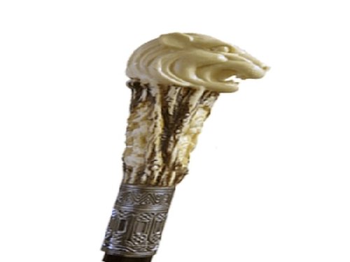 35" Lion Head Handle Steel Walking Stick Gentleman Cane