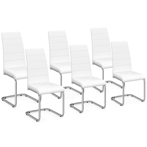 IDMarket - Lot de 6 chaises MIA Blanches pour Salle à Manger