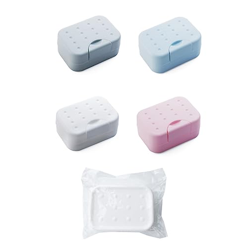 minkissy 2ピーシー耐久性プラスチック製 鹸箱 旅行用 鹸ケース 防水設計 スポンジ付き 鹸ホルダー キャンプ バスルーム キッチン 使用可