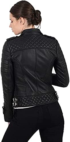 Women's Leather Jacket, 100% Lambskin Leather Full Sleeve Bomber Jacket | Regular Fit Biker Motorcycle Jacket - Image 3