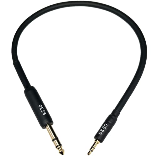 Cable de audio estéreo 3.5mm a 6.35mm 1 pie miniatura 4