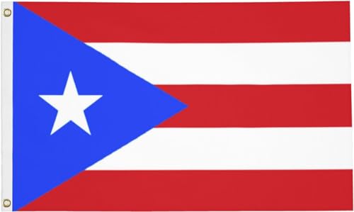 Puerto Rico Puerto Rican Flag Tapestry 3x5 FT for Outdoor Puerto Rican National Flags with 2 Brass Grommets for Yard House Garden Decor Vivid Color Durable PolyesterBlue
