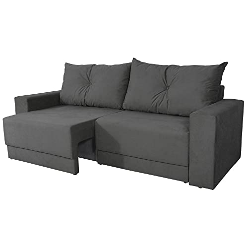 Sofá 3 Lugares Lomani 1,80m Retrátil Veludo Marrom