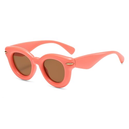 Lunettes de soleil à bulles à rivets monture ovale de personnalité