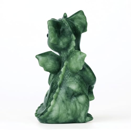 Estatua de Dragón tallada en Jade decorativa miniatura 2