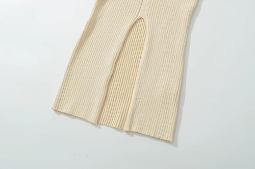 efvandoloe Summer Knitted Sweater Vest Cross Square Elastic Slim Split Pullovers2