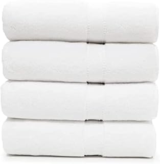 4 X White Bath Towel Luxury 100% Egyptian Cotton High Absorbent 500 GSM Hotel Quality Bath Towel Set