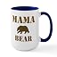 White/Navy Inside - Papa Mama Baby Bear Large Mug