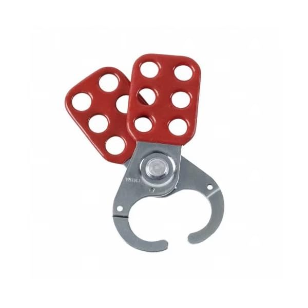 Steel Lockout Hasp, Vinyl-Coated Handle, Standard, 1 in Inside Jaw Dia, Red, 6 Padlocks, 12 Per Pack, Mfr: 65375-A