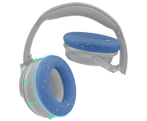Image of SOULWIT Silicone Ear Pads Cover Protector for Bose QuietComfort QC15 QC25 QC2 QC35 QC45 /Ae2 Ae2i Ae2w /SoundTrue & SoundLink AE Headphones Cushions, Sweatproof, Easily Washable - Blue Dusk