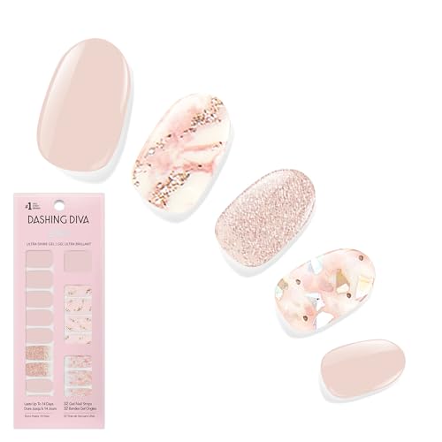 Dashing Diva Gloss Nail Strips - Crystal Clear - UV Free, Chip Resistant, Long Lasting Gel Stickers...