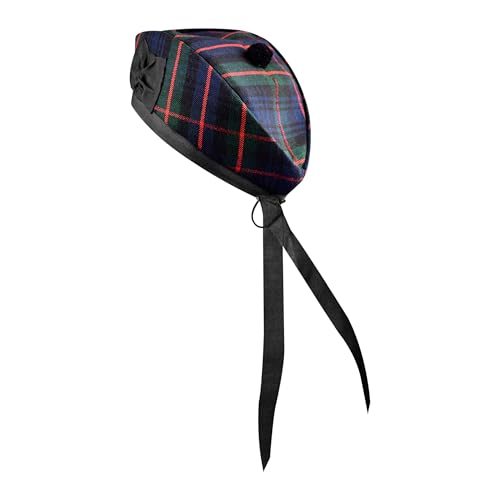 Image of Glengarry Cap-Traditional Scottish Hat, Acrylic Wool Tartan Glengarry hat, Kilts /Bagpipes Accessories