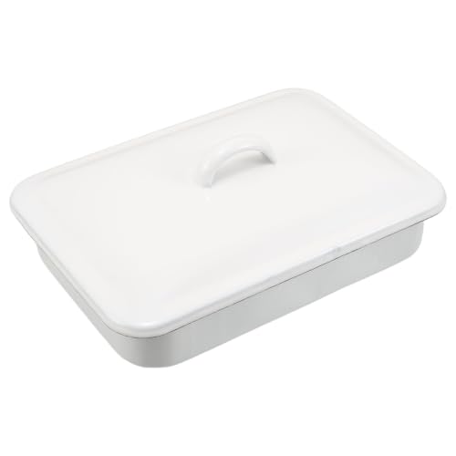 Bandeja para hornear apta para horno VALICLUD rectangular esmaltada con tapa 2