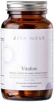 Zita West Vitafem Premium Fertility Supplement for Women - Prenatal Vitamins with Folate for Preconception Support - 60 Capsules (1 Month Supply)