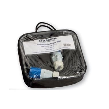 ANTARION - Cable Alargador Eléctrico de 25 m, Cable de Alimentación con Enchufe, Prolongador Enchufe, Toma P17 para Conexión Terminal de Camping Car