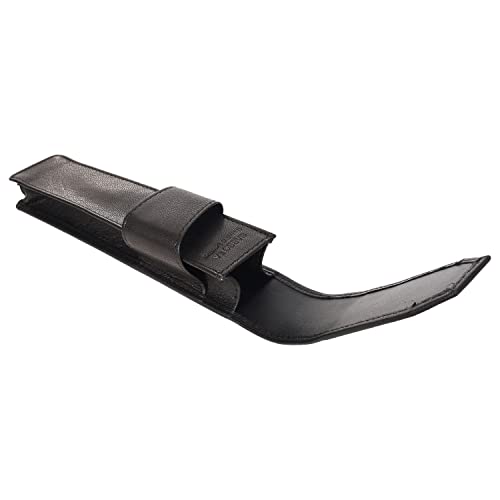Image of Sassora Premium Genuine Leather Pen Holder Case | Elegant Black Pen Organizer for Professionals | Slim Travel-Friendly Design | Unisex Gift Box Included