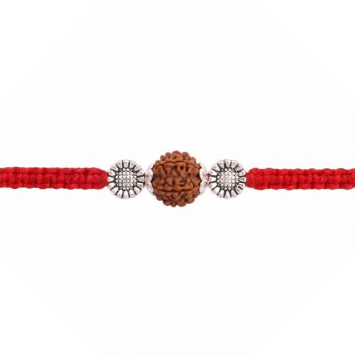 Image of I Jewels Thread Rakhi With Roli Chawal & Rakshabandhan Card for Brother /Bhai /Men /Bro