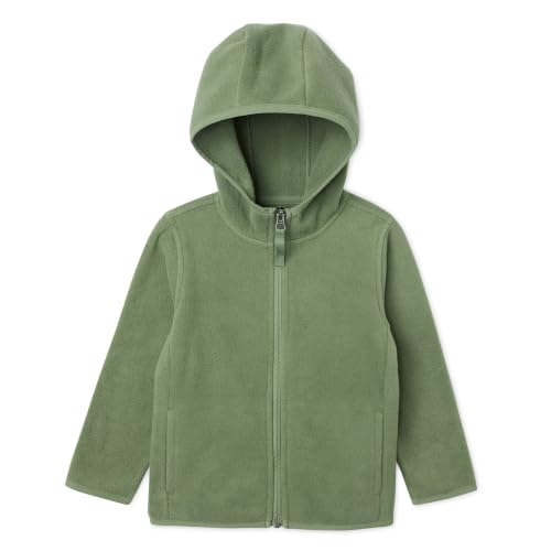 Image of Amazon Essentials Boys and Toddlers' Polar Fleece Full-Zip Hooded Long Sleeve Insulated Coat Jacket
