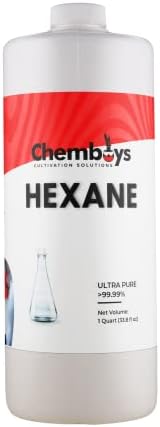Chemboys Hexane –- High Purity Solvent for Botanical Oil Extraction - Industrial Non Polar Solvent for Cements, Ink - Made in USA - 1 Quart (32 fl oz)