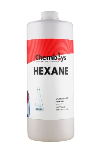 Chemboys Hexane –- High Purity Solvent for Botanical Oil Extraction - Industrial Non Polar Solvent for Cements, Ink - Made in USA - 1 Quart (32 fl oz)