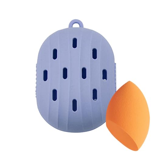 Trveqhk Soporte para esponja de belleza, caja de almacenamiento de silicona para huevos de belleza, soporte de esponja de silicona, accesorios de maquillaje, estuche de licuadora de maquillaje para