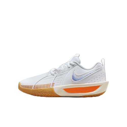 Nike G.T. Cut 3 Blueprint Big Kids' Basketball Shoes (HM0271-100, White/Coconut Milk/Gum Yellow/Racer Blue) Size 4